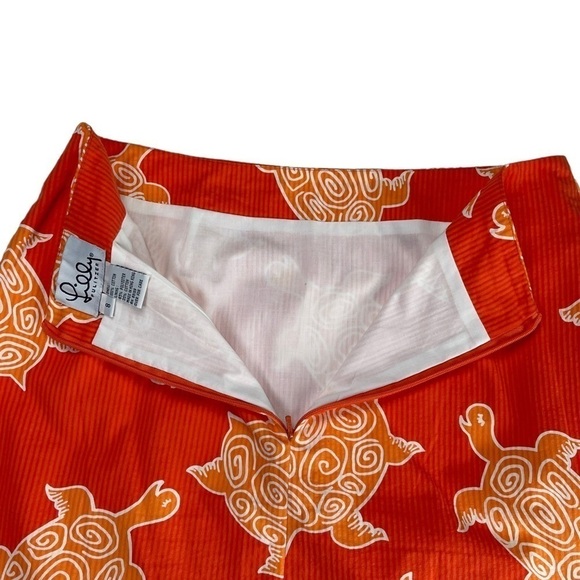 LILLY PULITZER WHITE LABEL Y2K SEA TURTLE SEERSUCKER SCALLOP HEM MINI SKIRT - Picture 9 of 13